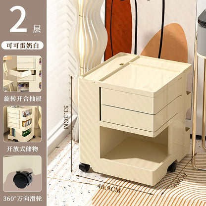 Rotating Storage Cabinet Home Storage Bedside Cabinet Large Capacity Floor-standing Snack Cabinet