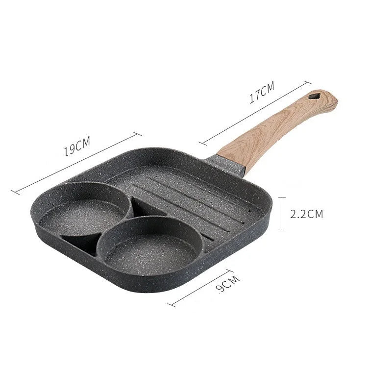Four-hole Frying Pot Thickened Omelet Pan Non-stick Egg Pancake Steak Pan Cooking Egg Ham Pans Breakfast Maker