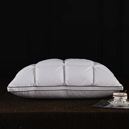 Luxury 3D Bread White Goose Down Feather Pillows for Sleeping Body Neck Protection Bed Pillows Soft Comfort 100% Cotton Cover