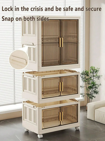 Large Capacity Multifunction Storage Cabinet Dustproof Wardrobe Folding Home Organization Solution