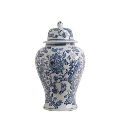 Chinese Blue-and-white Porcelain Vases Luxury Ceramic Ornaments Table Living Room Insert Flower Dryer Living Room Accessories