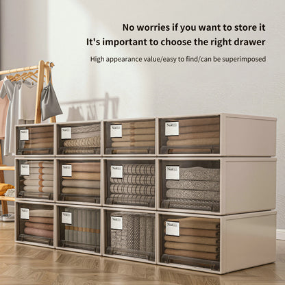 Storage Box Space-Saving Bedroom Organizer Boxes Brown Drawer Storage Cabinet Clothes Toys Shoes Socks Quilt Sorting Storage Box