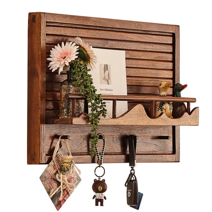 Decorative Wooden Electrical Meter Box Chinese Art Storage Rack Stylish Power Panel Wall Art for Home Use
