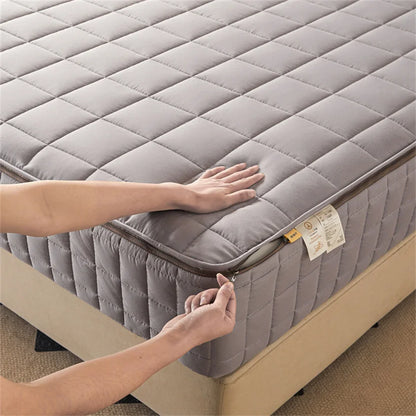 6-Sides Fuffy Enclosed Mattress Cover with Zipper Dust-Proof Fitted Sheet for Double Queen King Bed Thicken Mattress Protector