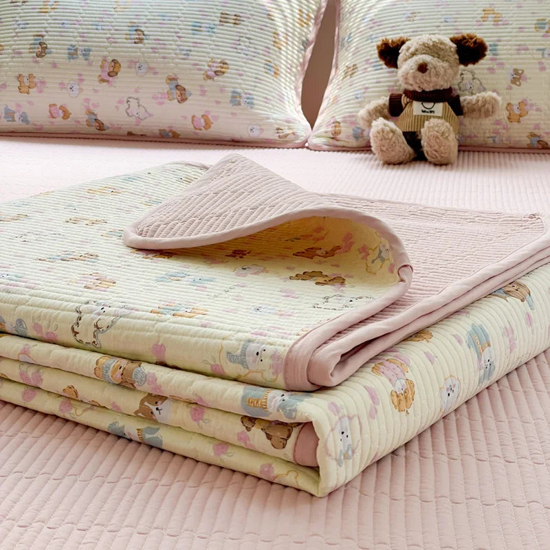 Floral Printed Bedspread for Beds Quilted Thick Blanket Bed Single/Double/Queen Bed Cover sabanas matrimoniales (No Pillowcase)