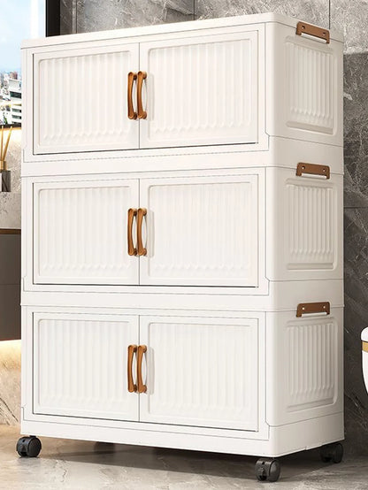 Folding Storage Cabinet Multi-Scene Storage Cabinet Wall-Mounted Kitchen Bathroom Bedroom Living Room Organizer