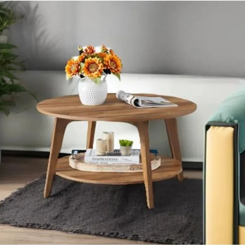 Wooden Tea Table Luxury Household Simple Small Table Living Room Sofa Multi-layer Edge Several Solid Wood Bedroom Coffee Table