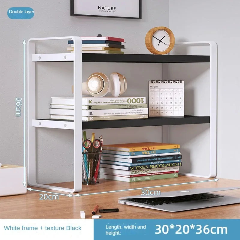 Shelf Desktop Storage  Bookshelf Student Document Shelf  Computer Racks Tiered Cabinet Office Accessories Stationery Holder