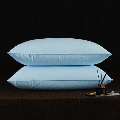 2Pcs 95% Goose Feather Down Pillows Neck Pillows for Sleeping 1 Pair Bed Pillow Inserts 100% Cotton Shell Standard Queen King