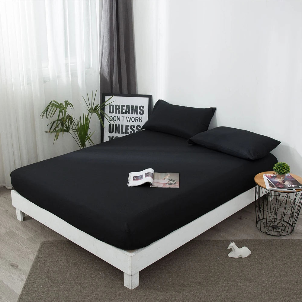 100% Waterproof Fitted Bed Sheet with Elastic Band Anti-slip Cover Mattress Protector for Single Double King Queen160 180 200