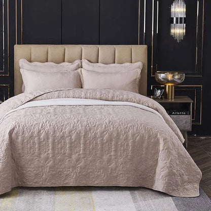Solid Color Plant Jacquard Bedspread Quilted Bed Covers Bedspread Large Size Coverlet for Bed 220x240/240x250cm