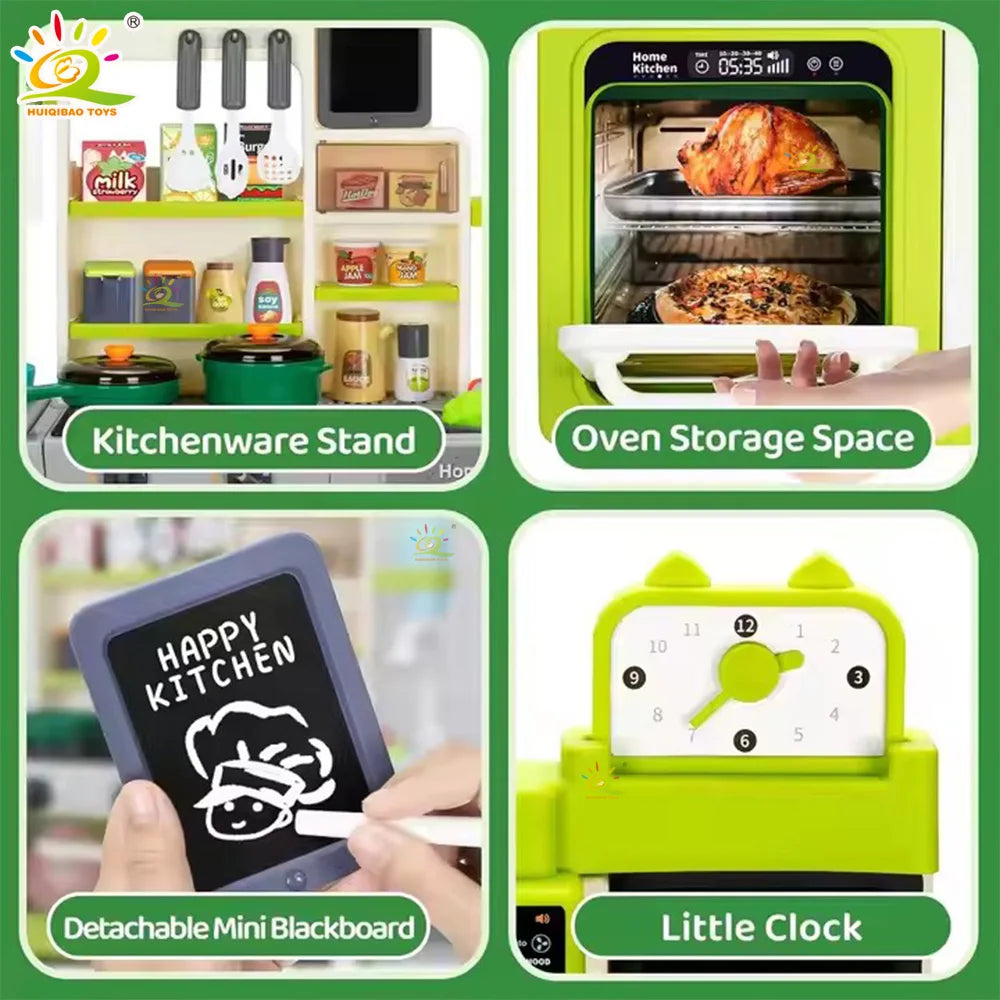 New kitchen tableware table Simulates kitchen cooking functions Electric toy Children's role-playing game Educational toy