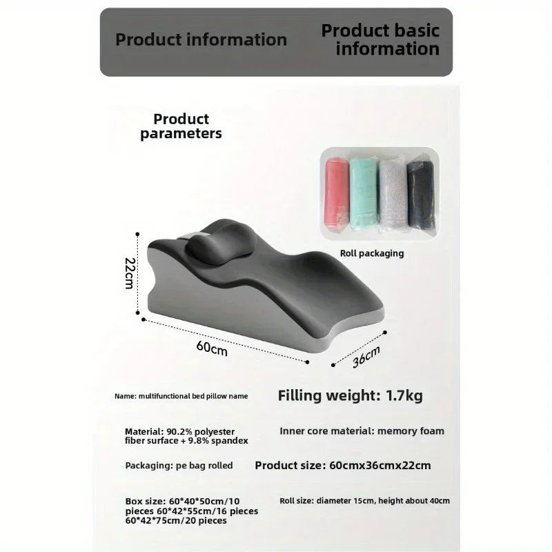 Multifunctional pillow for playing with mobile phone, lying in bed and reading, with backrest and neck support