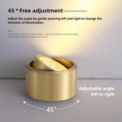 Living Room Background Wall LED Tube Light Adjustable Angle Surface Mounted Copper Spotlight Corridor Fitting Room Ceiling Light