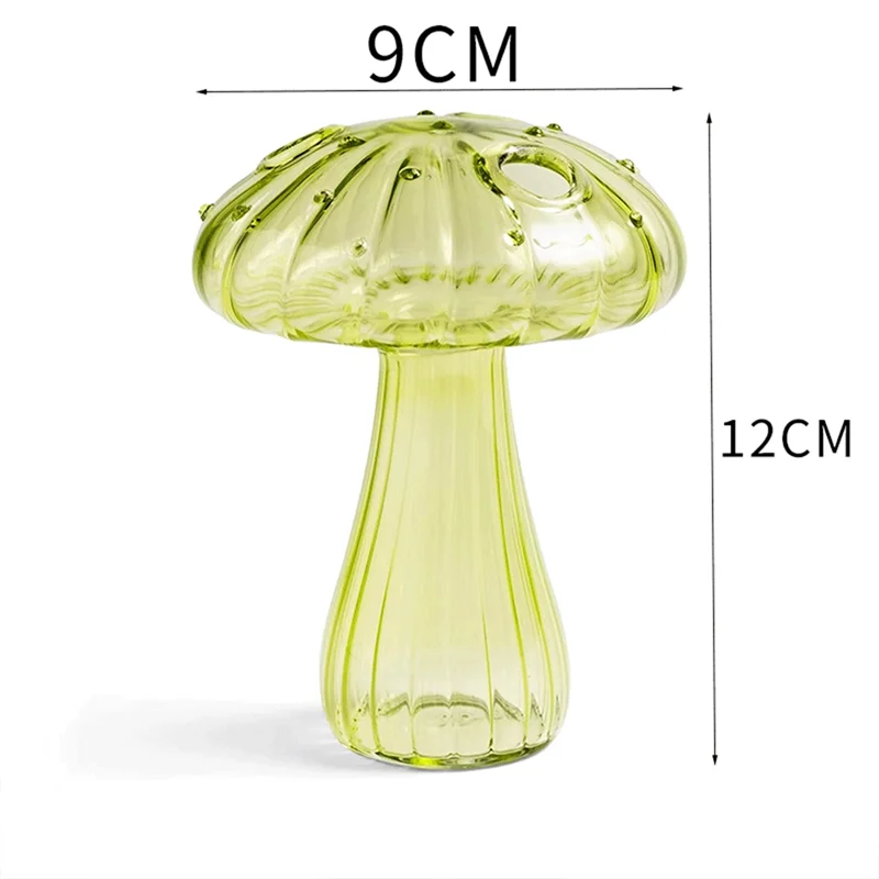 67NEW Hydroponic Plant Vases, Nordic Style Mushroom Glass Bud Vases Mushroom Flower Vases for Home Office Living Room Deco