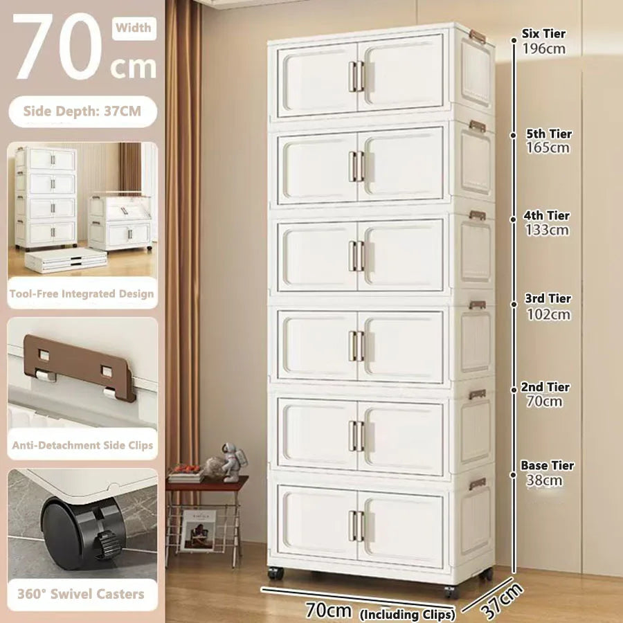 Storage Cabinet No Installation Required Organization Cabinet for Babies and Children Clothes Organizer Box Snack Plastic Foldable