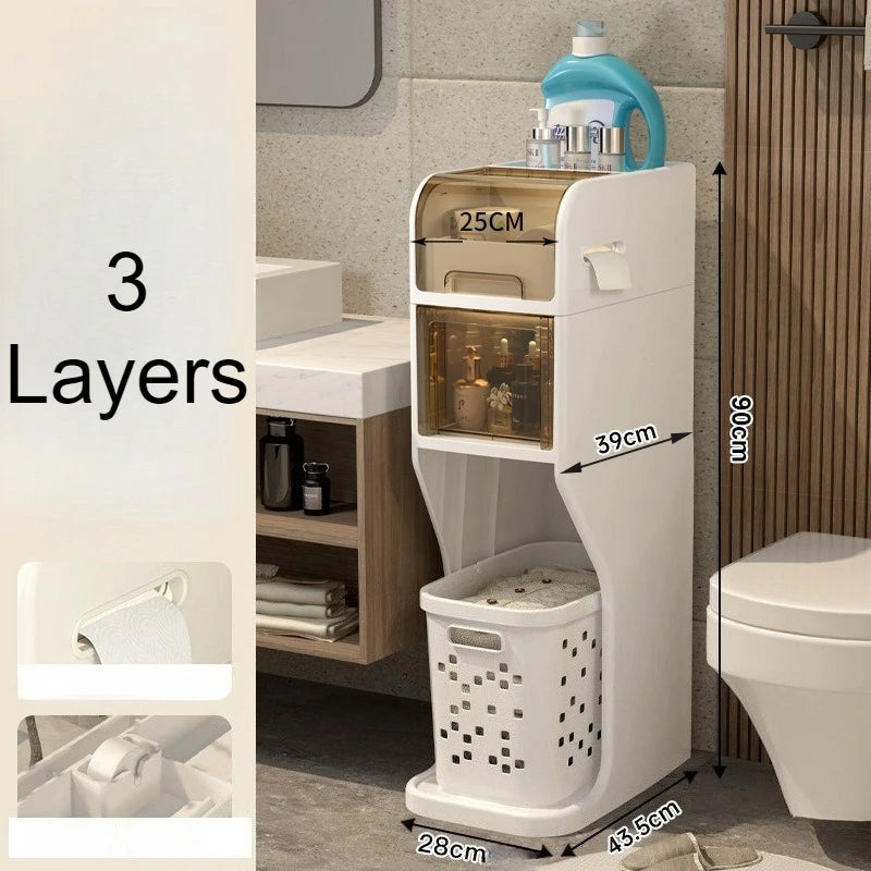 Bathroom Crack Storage Shelves Multifunctional Organizer Shelf Removable Organizers Rack Racks with Wheels Bathroom Furniture