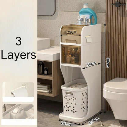 Bathroom Crack Storage Shelves Multifunctional Organizer Shelf Removable Organizers Rack Racks with Wheels Bathroom Furniture