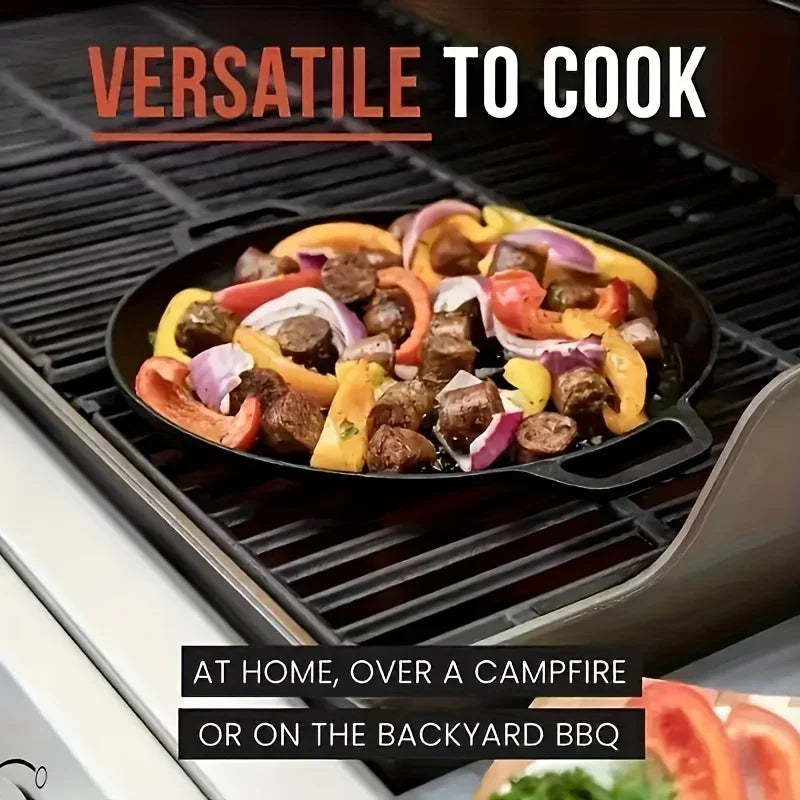 Cast Iron Frying Pan Non-stick Pan Pizza Egg Pancake Pot Vegetable Steak Skillet Home Kitchen Flat Pan Omelette Outdoor Cookware