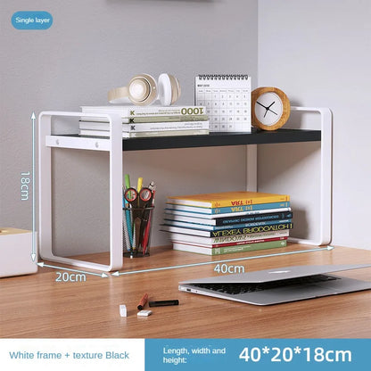 Shelf Desktop Storage  Bookshelf Student Desk Shelves Racks Office Computer Desk Tiered Cabinet Home Storage Holders Organizer