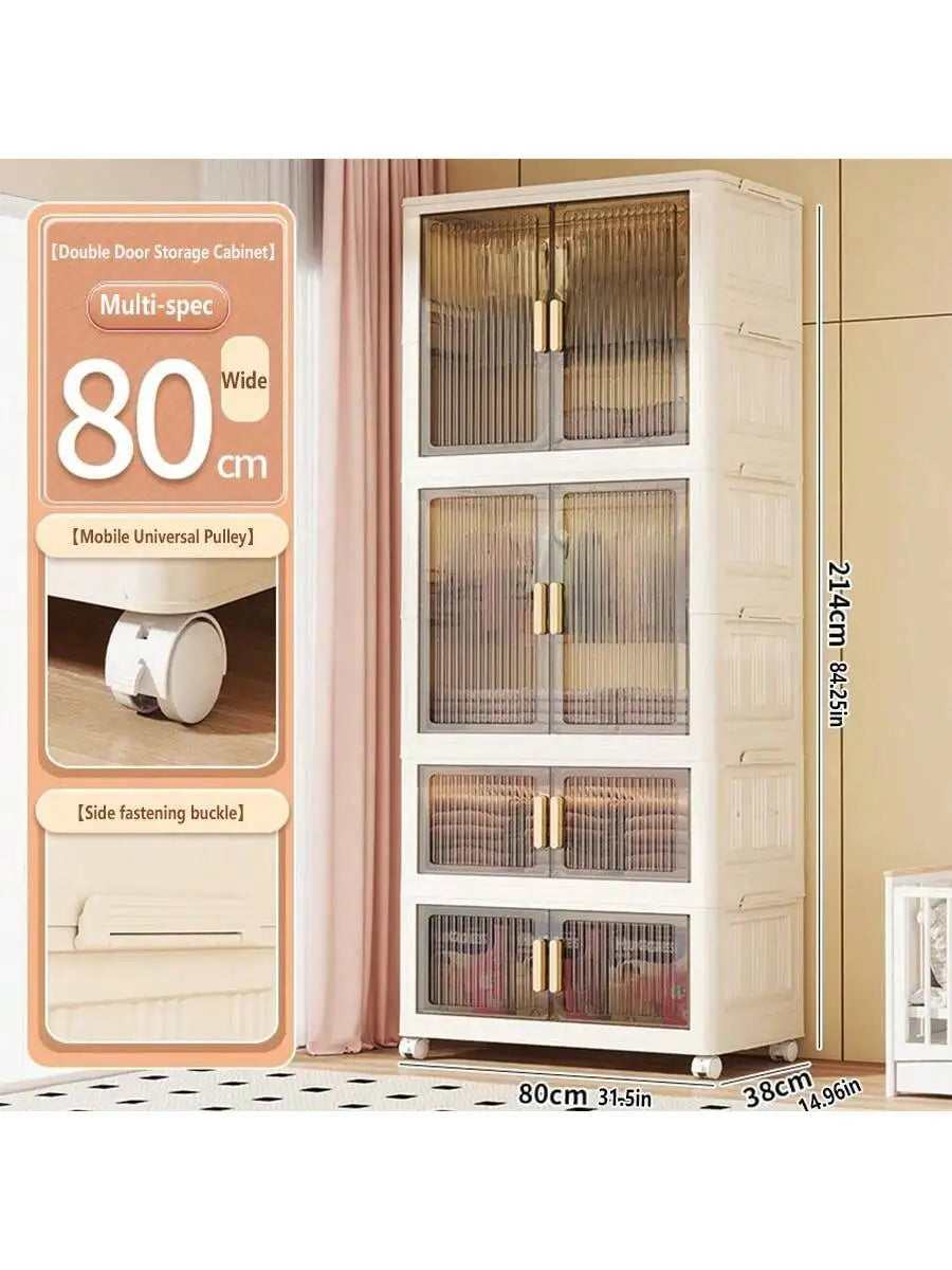Large Capacity Multifunction Storage Cabinet Dustproof Wardrobe Folding Home Organization Solution