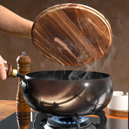 Uncoated Big Belly Pot Handmade Forging NON-STICK PAN Household Small Flat Bottom Frying Pan Kitchen Gas Stove Universal Pan