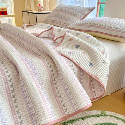 Bonenjoy 1pc Bedspread 100% Cotton Bed Cover Quilted Bed Linen Skin-friendly Bedsheet покрывало на кровать (No Pillowcase)