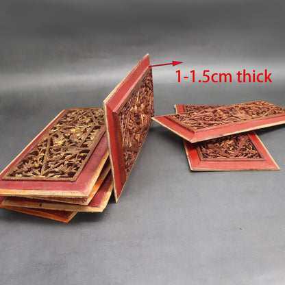 Old Wooden Carving Panels from Canopy bed, Wall Decoration