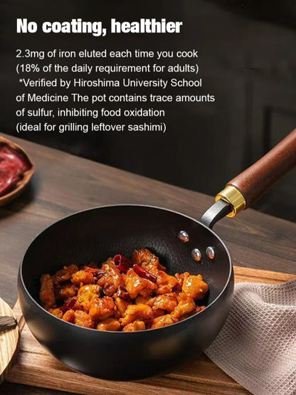 Big Belly Pot Uncoated  Hand-Made Iron Pot Household Cooking Pot Non-Stick Pot Kitchen Gas Stove Induction Cooker Universal