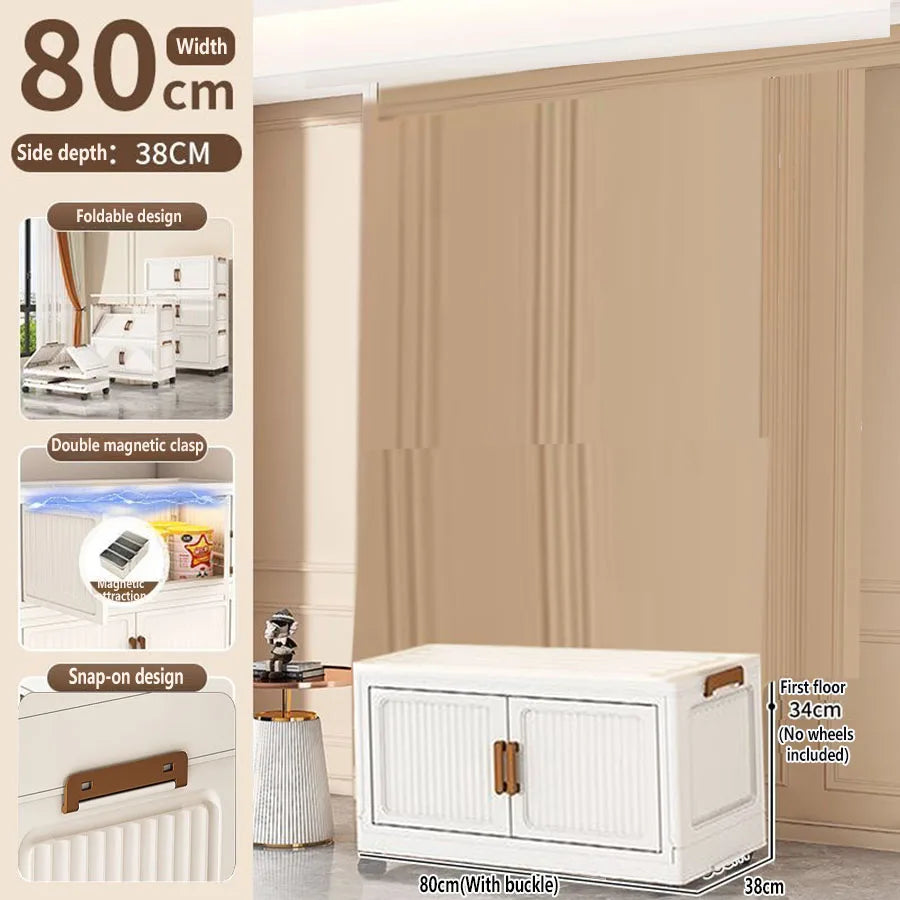 Folding Storage Cabinet Multi-Scene Storage Cabinet Wall-Mounted Kitchen Bathroom Bedroom Living Room Organizer