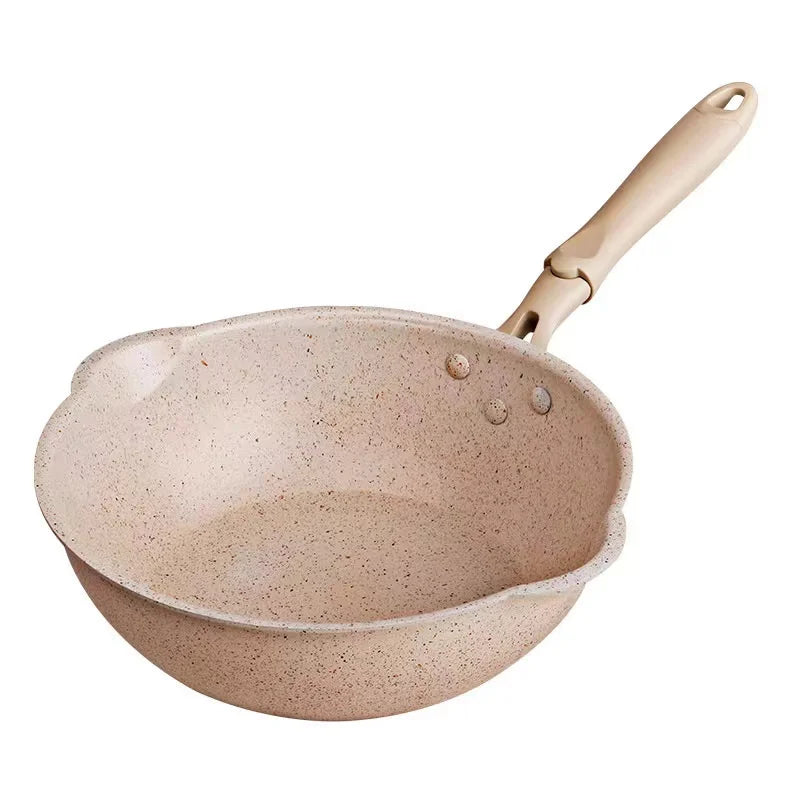 Durable Non-Stick Deep Wok Pan Frying Pan Maifan Stone Home Steak Pancake Cooking Pots Skillet Saucepan Kitchen Cookware Utensil