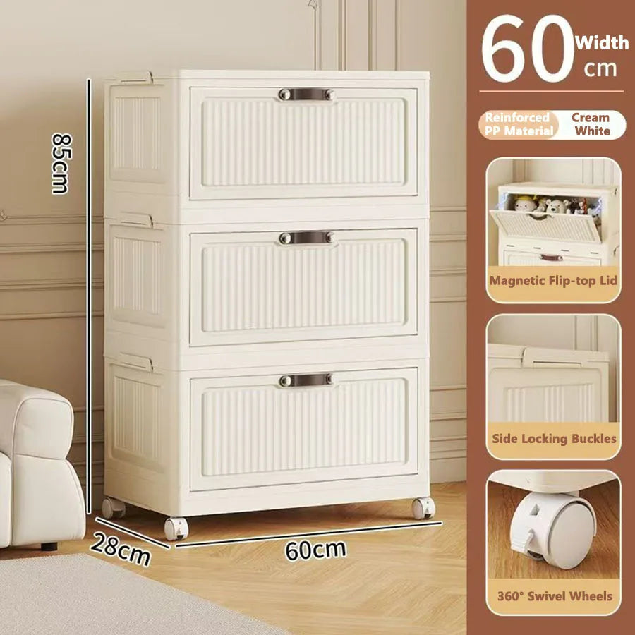 Transparent Foldable Storage Cabinet Large Capacity Refrigerator Storage Box Multi-Specification Multifunction Kitchen Organizer