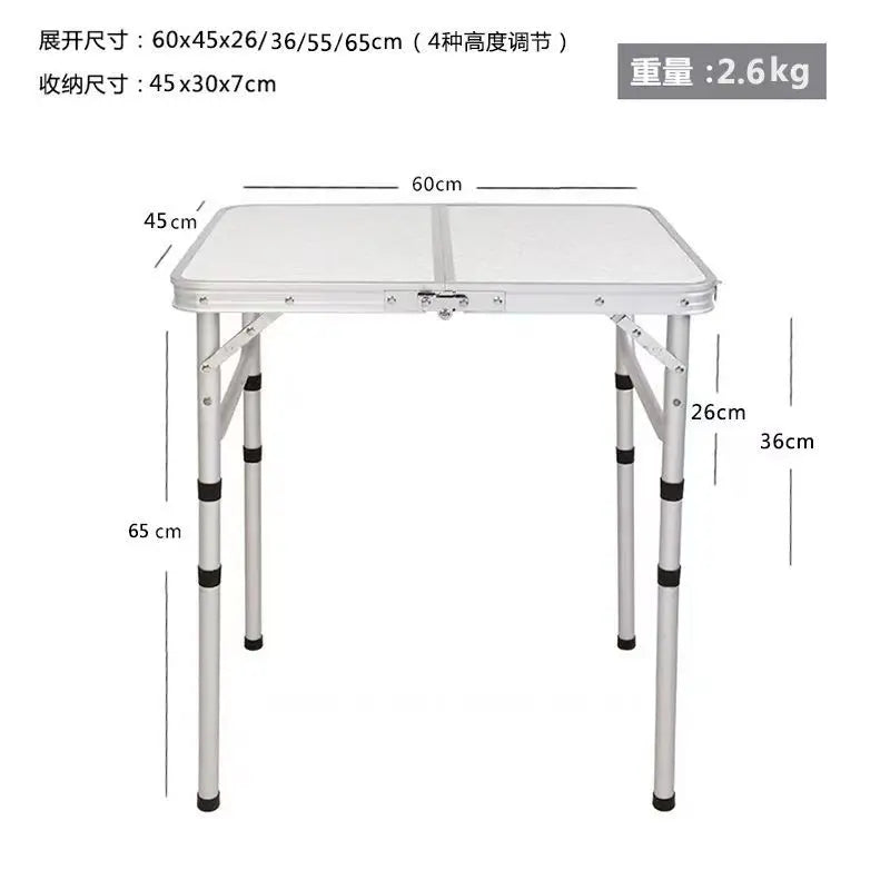 Portable Folding Camping Table, Lightweight Aluminum Outdoor Picnic Desk with Carry Bag for Beach Backyard Travel, Quick Setup
