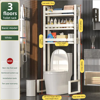 Cabinet Bathroom Standing Holder Over The Toilet Storage Rack Balcony Floor Toilet Rack Multi-Functional Toilet Simple Storage