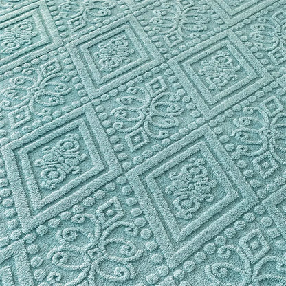 Winter Warm Plush Fleece Mattress Cover with Elastic Band Soft Anti-Slip Breathable Comfortable Bed Sheet Jacquard Fitted Sheets