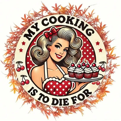 Kitchen Wall Art Metal - Rustic Iron 'My Cooking is Great' Decor for Home Office & Cafe
