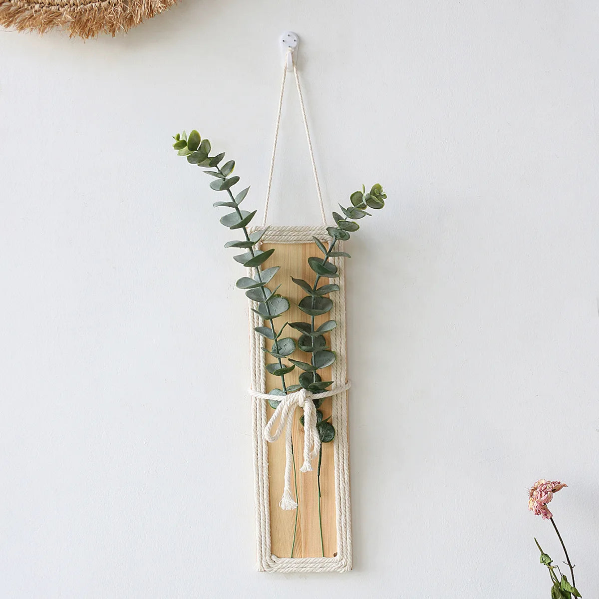 Bohemian with Hand Ceremony Woven Rope Wood Wall Decoration Simple Home Living Room Homestayings Kawaii Room Decor