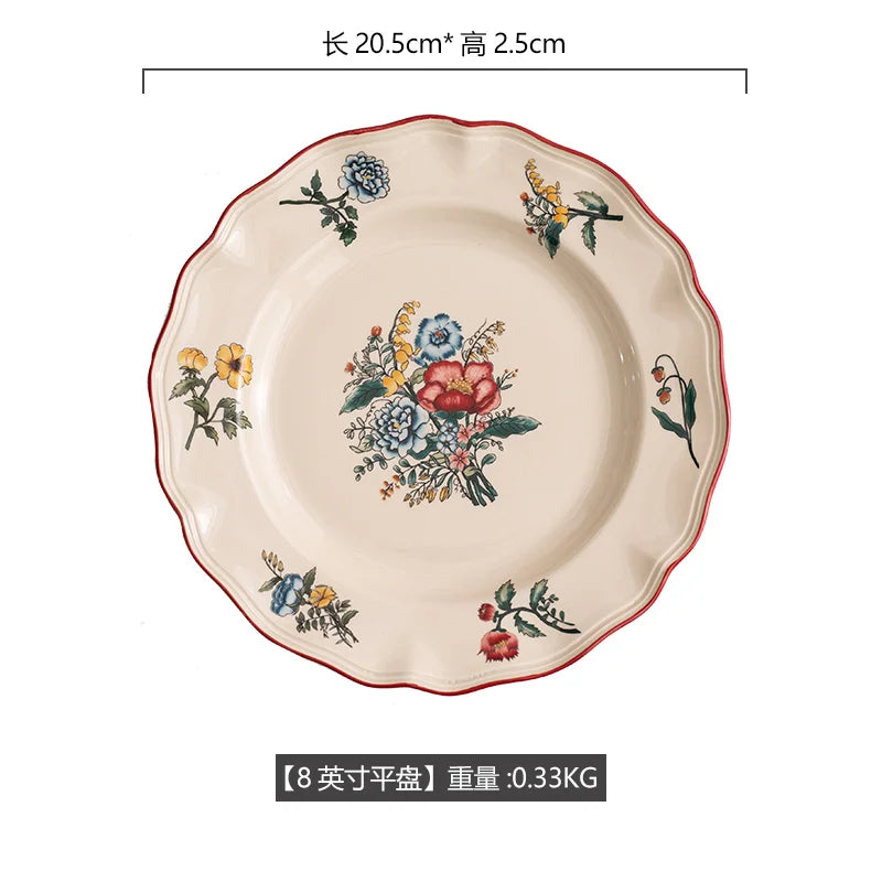 Vintage ceramic tableware, household rice bowls, plates, Western cuisine plates