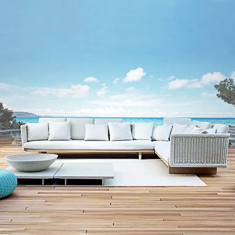 Nordic Wood Garden Furniture Sets Corner Relaxing Modern Luxury Garden Table Center Lounge Camping Designer Mesa Home Furniture