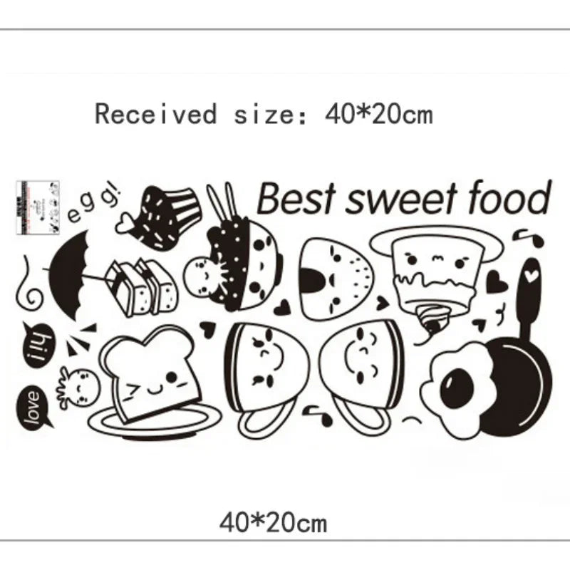 Kitchen Diy Coffee Sweet Food Wall Stickers Wall Art Decal Decoration Oven Dining Hall Wallpapers Decoration