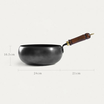Uncoated Big Belly Pot Handmade Forging NON-STICK PAN Household Small Flat Bottom Frying Pan Kitchen Gas Stove Universal Pan