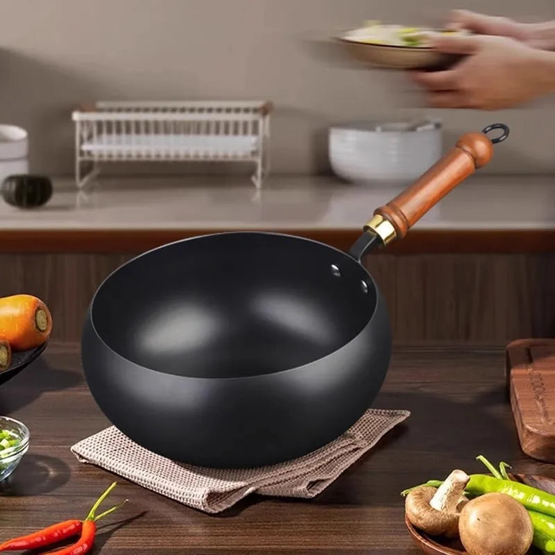Big belly pot, handmade forging, small frying pan, mini small iron pot, uncoated, non stick, household cooking iron pot