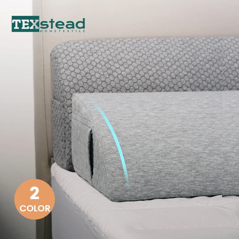 1Pc Bed Gap Filler Bed Wedge Pillow Headboard Pillow Memory Foam Material Mattress Gap Filler with 2 Side Large Pockets