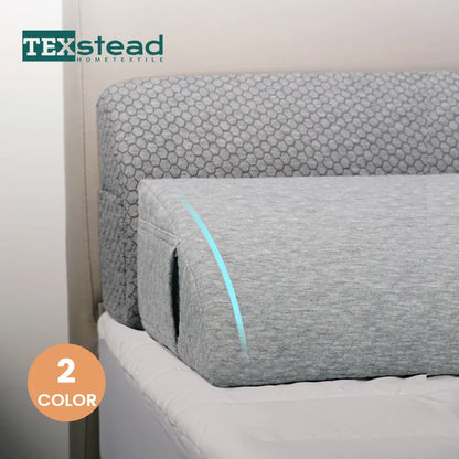 1Pc Bed Gap Filler Bed Wedge Pillow Headboard Pillow Memory Foam Material Mattress Gap Filler with 2 Side Large Pockets