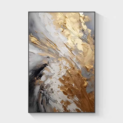 Large Size Contemporary Hand-painted Abstract Picture Golden Foil Oil Paintings On Canvas Bedroom Home Decoration Unframed