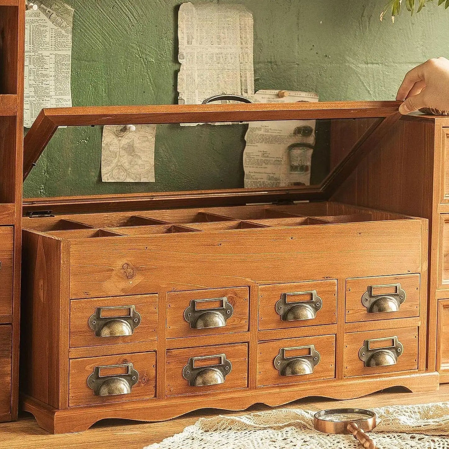 Desktop Craft Storage Drawer Box Wood Storage Box Multipurpose Storage Container