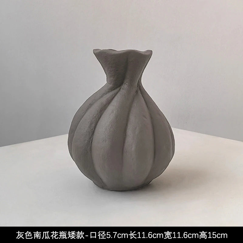 Livetai Wabi-Sabi Handmade Ceramic Vase, Organic Artistic Flower Pot for Living Room, Study & TV Console, Modern Boho Decor