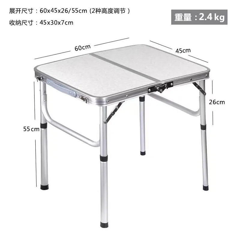 Portable Folding Camping Table, Lightweight Aluminum Outdoor Picnic Desk with Carry Bag for Beach Backyard Travel, Quick Setup