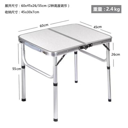 Portable Folding Camping Table, Lightweight Aluminum Outdoor Picnic Desk with Carry Bag for Beach Backyard Travel, Quick Setup