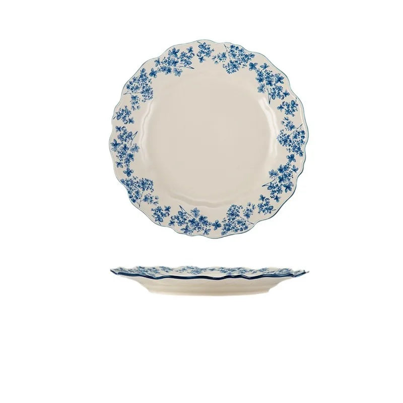 High-end Ceramic Dinnerware Set Chinese Style Rice Bowls Plates Dishes Glaze Color Soup Bowls